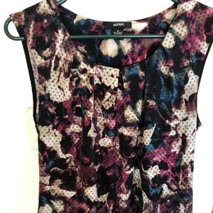 “Alafani” Black/Purple sleeveless blouse